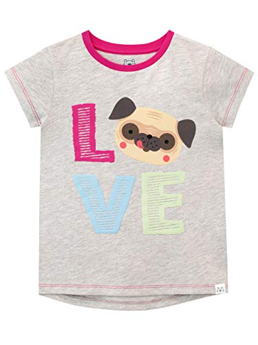 Harry Bear Mädchen Mops Love T-Shirt Grau 128 von Harry Bear