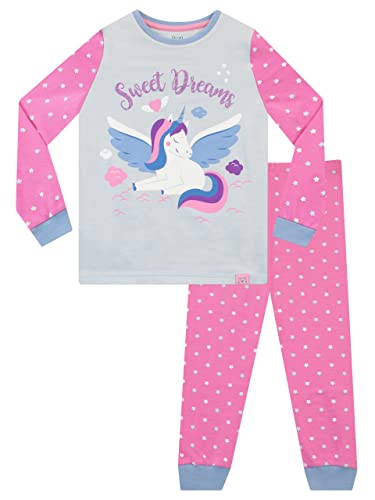 Harry Bear Mädchen Schlafanzug Einhorn Slim Fit Rosa 110 von Harry Bear