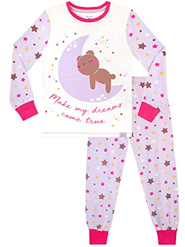 Harry Bear Mädchen Schlafanzug Mond und Teddy Kuschelige Passform Violett 116 von Harry Bear
