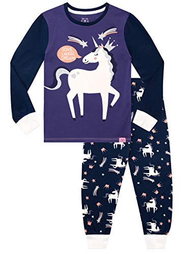 Harry Bear Mädchen Schlafanzug Slim Fit Einhorn Violett 116 von Harry Bear