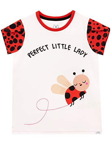 Harry Bear Mädchen T-Shirt Marienkäfer Weiß 104 von Harry Bear