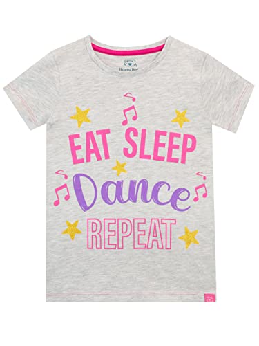Harry Bear Mädchen T-Shirt Tanzen Grau 122 von Harry Bear