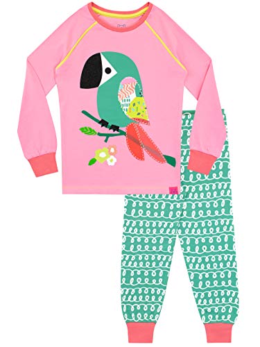 Harry Bear Mädchen Tropisches Tukan Schlafanzug Slim Fit Rosa 116 von Harry Bear
