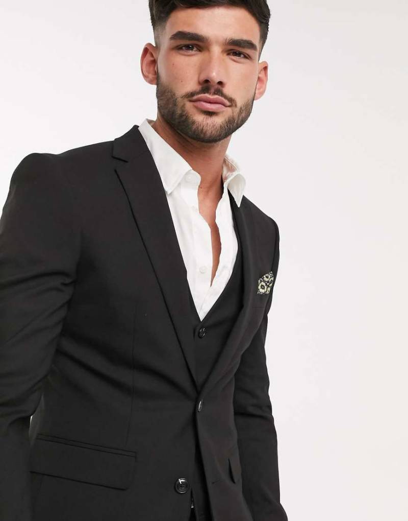 Harry Brown - Klassische Anzugsjacke in schlanker Passform-Schwarz von Harry Brown