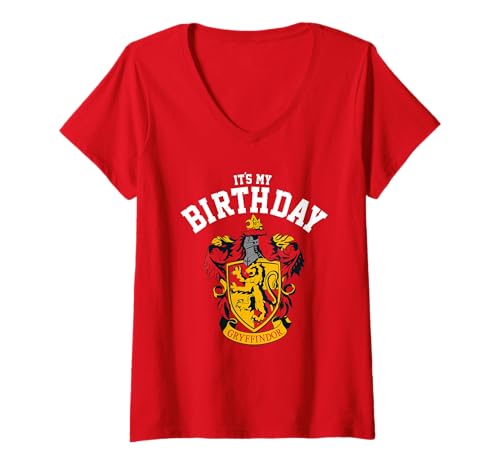 Damen Harry Potter Gryffindor Birthday T-Shirt mit V-Ausschnitt von Harry Potter
