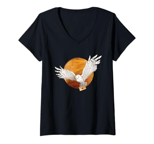 Damen Harry Potter Hedwig and the Moon T-Shirt mit V-Ausschnitt von Harry Potter