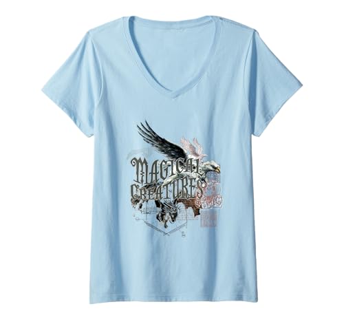 Damen Harry Potter Magical Creatures T-Shirt mit V-Ausschnitt von Harry Potter