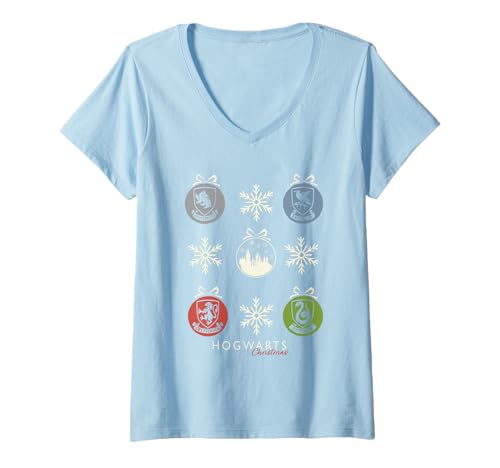 Damen Harry Potter Weihnachten Caubles T-Shirt mit V-Ausschnitt von Harry Potter