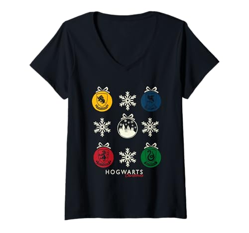 Damen Harry Potter Weihnachten Caubles T-Shirt mit V-Ausschnitt von Harry Potter