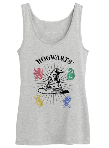 HARRY POTTER Damen wohapomtk020 Tanktop, Grau meliert, X-Large von Harry Potter