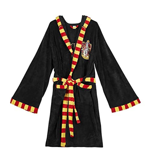 Harry Potter Bademantel Kinder Jungen, Fleece Morgenmantel für Kinder mit Kapuze (as3, numeric, numeric_116, regular, Schwarz) von Harry Potter