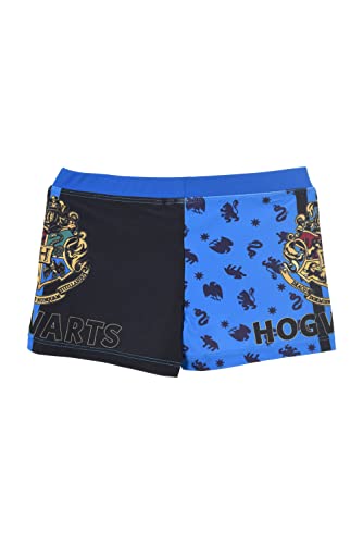 Harry Potter Jungen Badeshorts, Kinder Badeanzug, Hogwarts Badeshorts, Schnelltrocknend Design, Größe 8 Jahre, Blau/Schwarz von Harry Potter