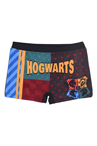 Harry Potter Badeshorts für Jungen, Badehose für Kinder, Jungen Slips, Boxer-Badeanzug Hogwarts Design, Größe 10 Jahre, Blau von Harry Potter