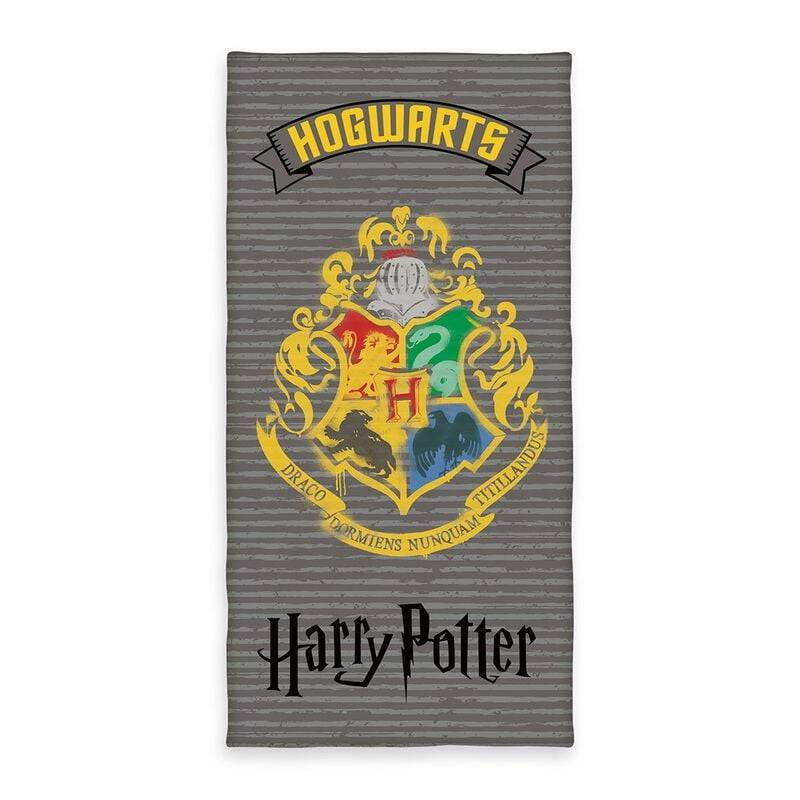 Harry Potter Badetuch - Harry Potter Velourstuch - grau  - Lizenzierter Fanartikel von Harry Potter