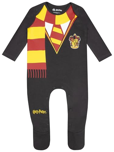 Harry Potter Body Baby | Strampler Für Jungen Neugeborene | Strampler Neugeborene | Baby Schlafanzug Mit Füßen | Grau 86 von Harry Potter