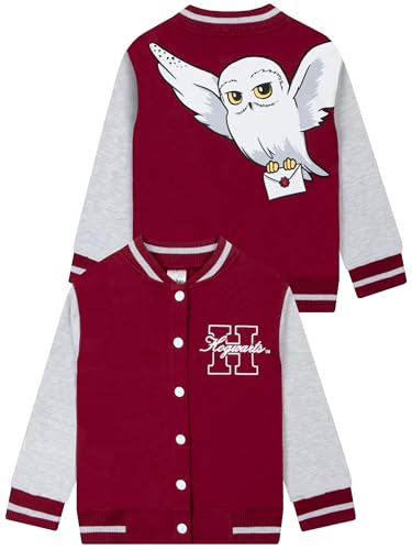 Harry Potter Bomberjacke, Hogwarts Collegejacke Für Mädchen, Hedwig Langarm Mädchenjacke, Rot 146 von Harry Potter