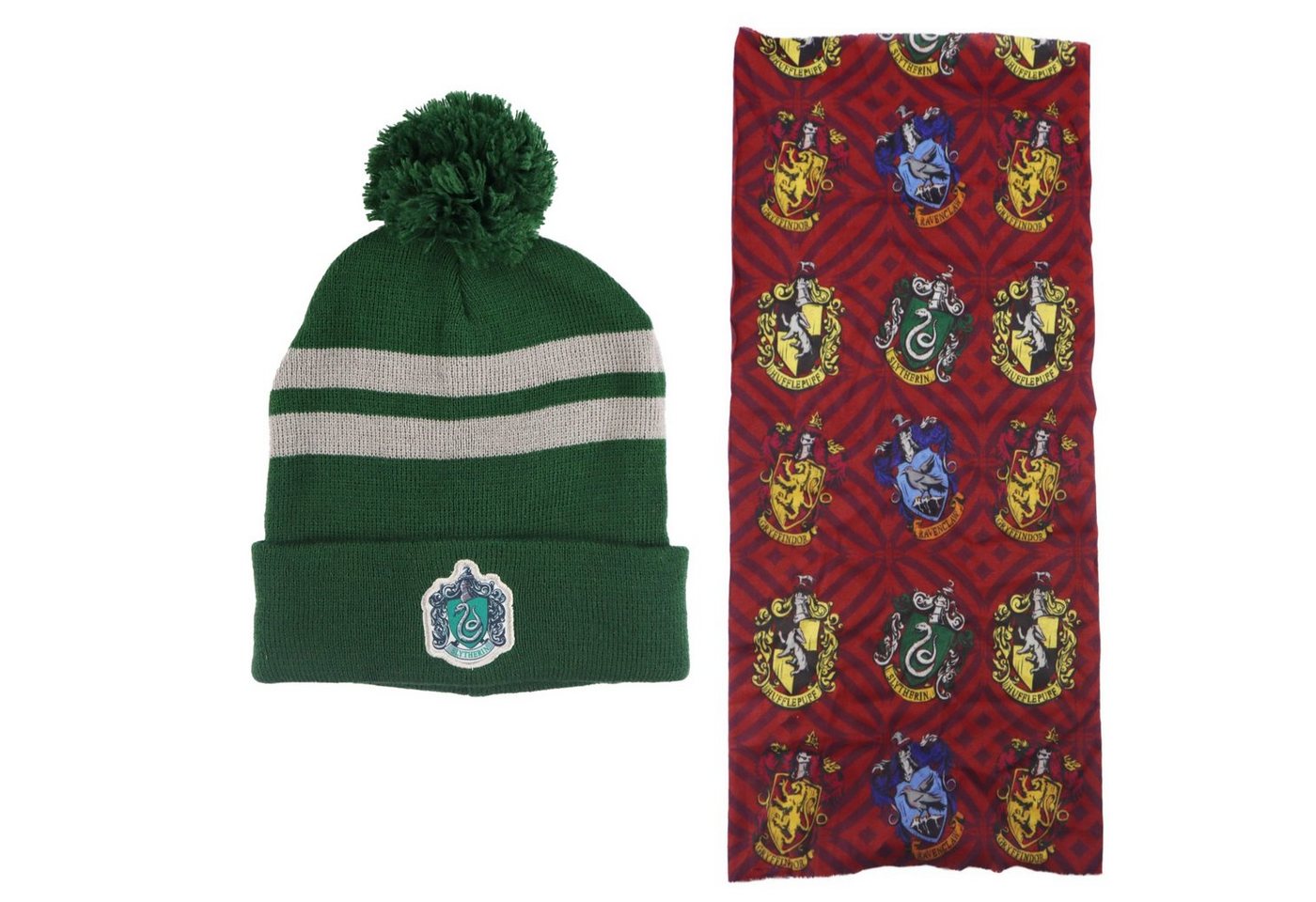 Harry Potter Bommelmütze Harry Potter Gryffindor Slytherin Mädchen Winter Set Mütze plus Snood Gr. 54 bis 56 von Harry Potter