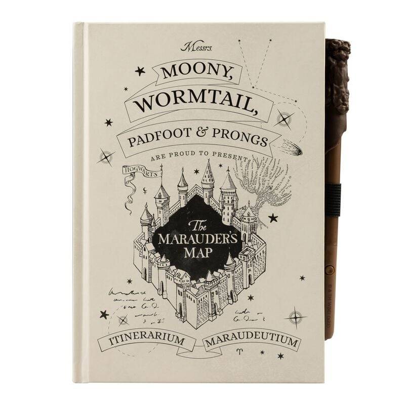 Harry Potter Bürozubehör - Premuim Notizbuch A5 mit Stift - The Marauder`s Map - multicolor  - Lizenzierter Fanartikel von Harry Potter