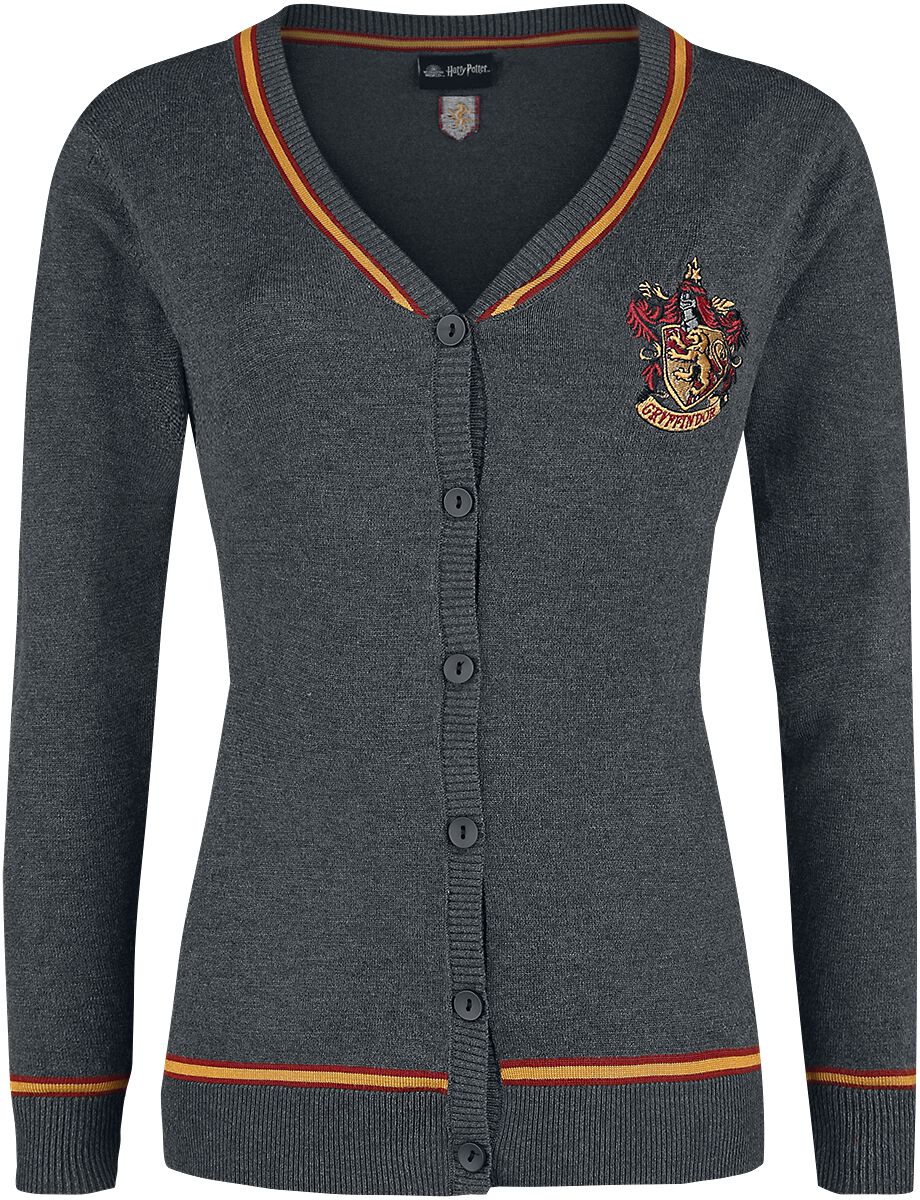 Harry Potter Cardigan - Gryffindor - XS bis XL - für Damen - Größe XS - grau meliert  - EMP exklusives Merchandise! von Harry Potter