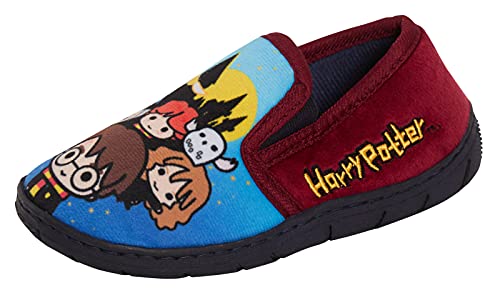 Harry Potter Chibi Hausschuhe Jungen Mädchen Hogwarts Slip On Pantoletten Kinder Indoor Haus Schuhe, burgunderfarben, 33 EU von Harry Potter