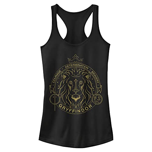Harry Potter Damen and The Deathly Hallows Gryffindor Line Art Symbol Women's Fast Fashion Racerback Tank Top Hemd, Schwarz, Groß von Harry Potter