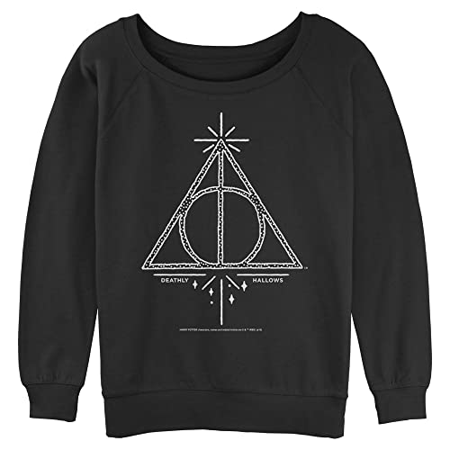 Harry Potter Damen Raglan-Pullover mit Deckstich des Todes Linien-Symbol Junior, Schwarz, XXL Harry Potter Damen Raglan-Pullover mit Deckstich des Todes Linien-Symbol Junior, Schwarz, XXL von Harry Potter