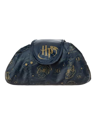 Harry Potter Damen Schminktasche | Marineblaue Damen-Kosmetiktasche mit Hogwarts-Logo im Allover-Print | Reise-Kosmetiketui fur Erwachsene und Jugendliche von Harry Potter