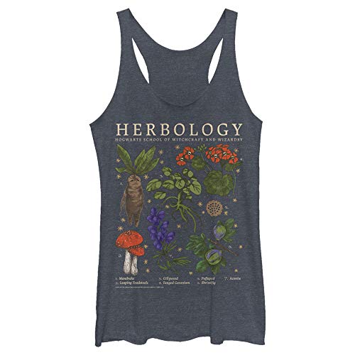 Harry Potter Damen and The Deathly Hallows Herbology Racerback Tank Top Hemd, Marineblau meliert, Klein von Harry Potter