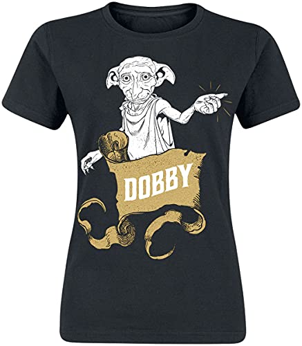 Harry Potter Dobby Frauen T-Shirt schwarz L 100% Baumwolle Fan-Merch, Filme von Harry Potter