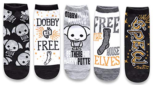 Harry Potter Dobby Juniors/Damen 5er-Pack Knöchelsocken Größe 37-10 von Harry Potter