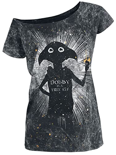 Harry Potter Dobby is A Free Elf Frauen T-Shirt schwarz 3XL 100% Baumwolle Fan-Merch, Filme, Hogwarts von Harry Potter