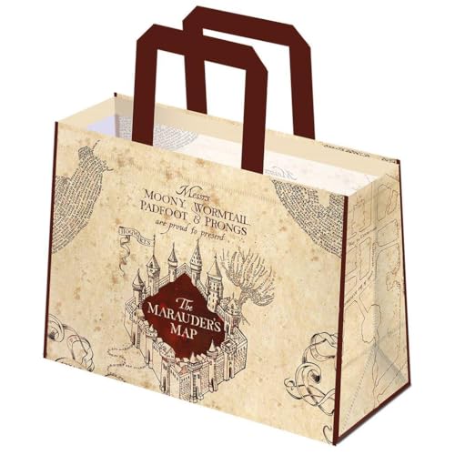 Harry Potter - Einkaufstasche, Marauders Map (Einheitsgröße) (Beige/Rot) von Harry Potter