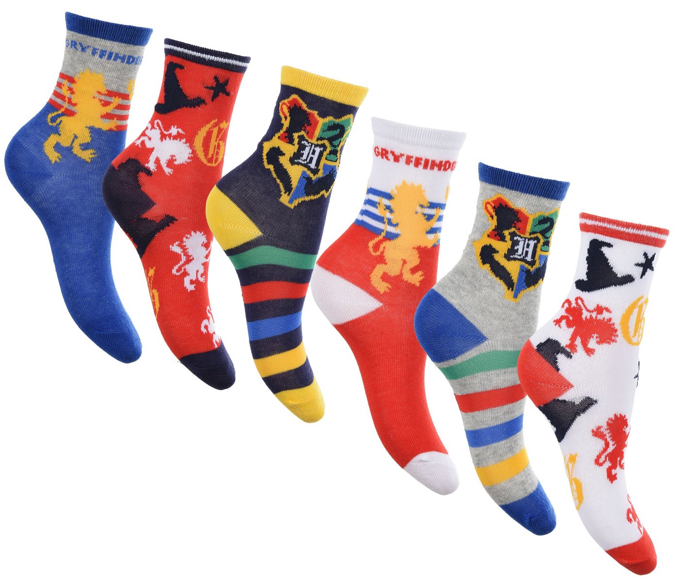 Harry Potter Feinsocken Harry Potter Socken Set 6 Paar Kindersocken Jungen und Mädchen Kniestrümpfe Gr. 23 24 25 26 27 28 29 30 31 32 33 34 von Harry Potter