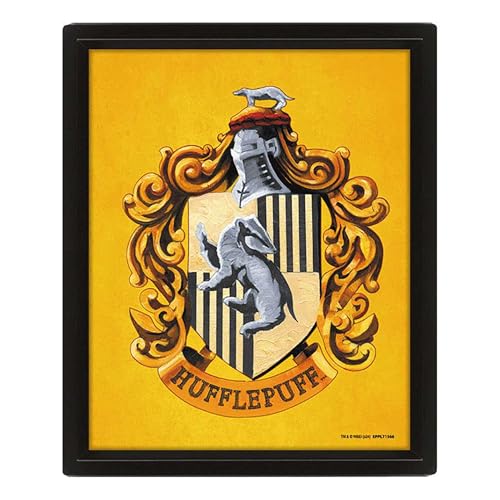 Harry Potter - Gerahmtes Bild Hufflepuff, 3D (25 cm x 20 cm) (Gelb) von Harry Potter