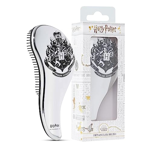 Harry Potter Detangling Haarbürste zum Entwirren, Geschenkidee für Damen und Mädchen, offizielles Zubehör (Silber) von Harry Potter