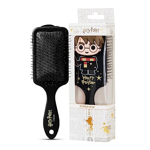 Harry Potter Haarbürste, Chibi-Style Harry Potter Hair Brush, No-Pull Entwirrbürste mit luftgepolstertem Paddel & sanften Borsten, Harry Potter Geschenke für Frauen, Schwarz von Harry Potter