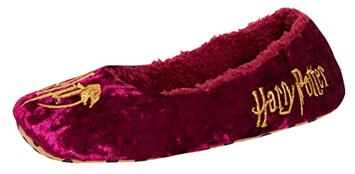 Harry Potter Hausschuhe für Damen, Mädchen, Teenager, Hogwarts, Slipper, Socken, burgunderfarben, 38 EU von Harry Potter