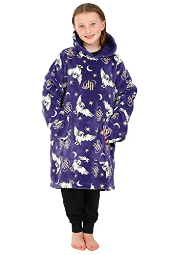 HARRY POTTER Hedwig Take Me Back To Hogwarts Übergroßer Hoodie für Mädchen, Fleece, Blau, Blau, One Size, blau, One Size von Harry Potter