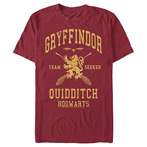 Harry Potter Herren Gryffindor Quidditch Seeker T-Shirt, Scharlachrot, Groß von Harry Potter