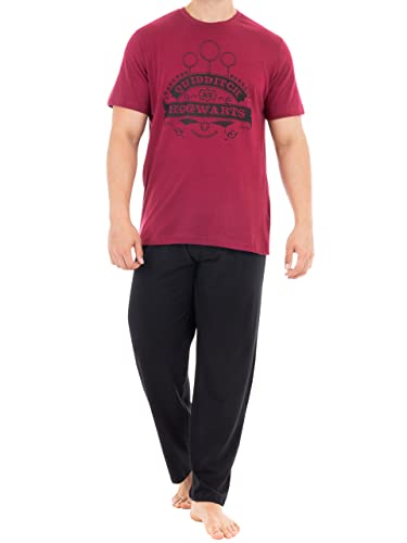 Harry Potter Herren Quidditch Schlafanzug Schwarz Small von Harry Potter
