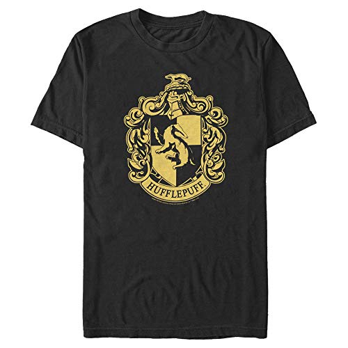 Harry Potter Herren Simple Hufflepuff T-Shirt, schwarz, X-Groß von Harry Potter