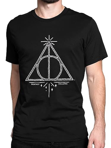 Harry Potter Herren T-Shirt | Filmtshirt für Erwachsene | Heiligtümer des Todes | Offizielles Merchandise Schwarz Mittel von Harry Potter