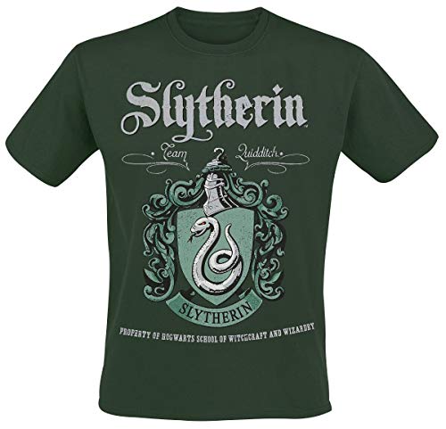 HARRY POTTER Herren T-Shirt-Slytherin Crest M, 100%, grün, Medium von Harry Potter