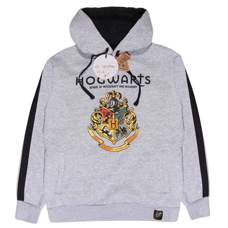 Harry Potter Hogwarts Crest Kapuzenpullover grau meliert in XXL von Harry Potter