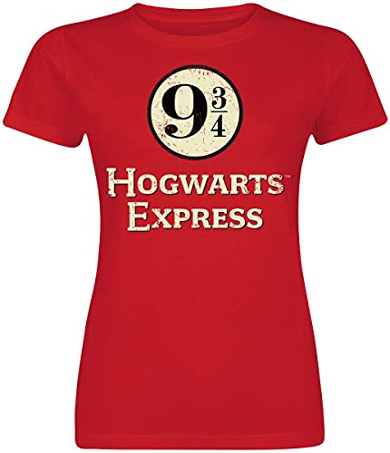 Harry Potter Hogwarts Express - 9 3/4 Frauen T-Shirt rot S 100% Baumwolle Fan-Merch, Filme, Hogwarts von Harry Potter