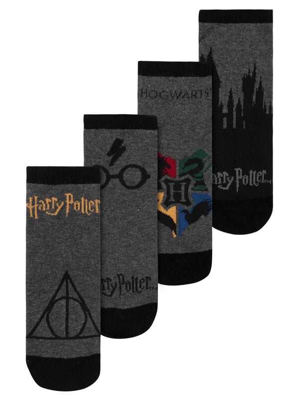 Harry Potter Hogwarts - Logo - Heiligtümer des Todes - 4er Set Socken multicolor in EU 43-46 von Harry Potter