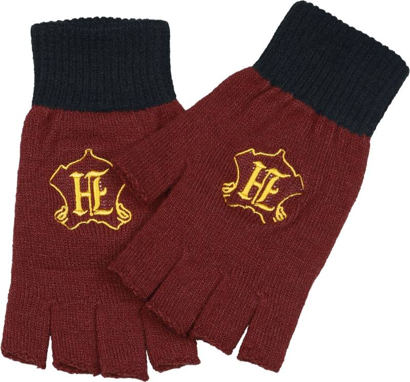 Harry Potter Hogwarts - Logo Kurzfingerhandschuhe rot schwarz von Harry Potter