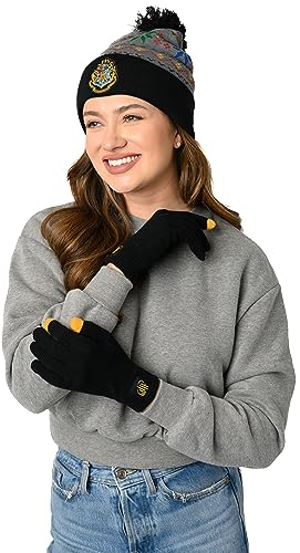 Harry Potter Hogwarts Strickmütze und Text-Handschuh-Set, Unisex, Damen und Herren, Hogwarts, Einheitsgröße von Harry Potter