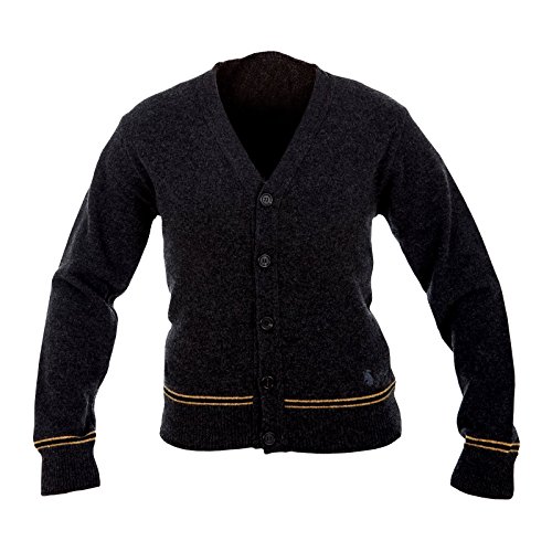 Harry Potter Hufflepuff Hogwarts Cardigan Strickjacke direkt vom Filmausstatter Made in Schottland Lammwolle - L von Harry Potter