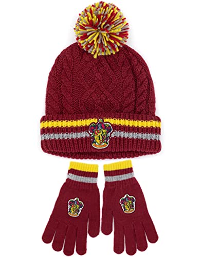 Harry Potter Hut und Handschuhe Set Erwachsene Hausoptionen Strick Mütze Set von Harry Potter